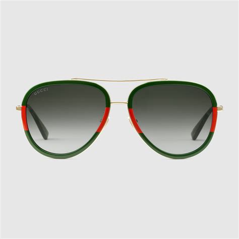 gucci aviator sunglasses red lens|gucci aviator sunglasses shades.